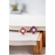 Rizz Purple Gold Earrings