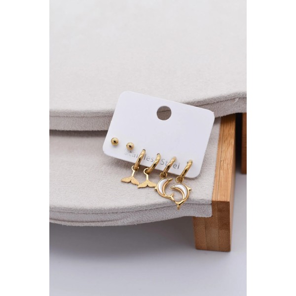 Summer Earrings Set Gold