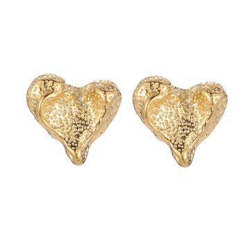 Broiling Heart Gold Earrings