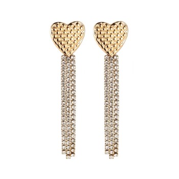 Waffle Heart Gold Earrings