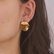 Wavy Mushroom Gold Earrings