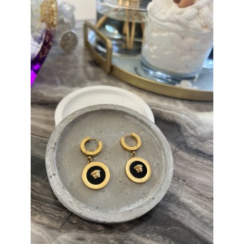 Black Medusa Gold Earrings